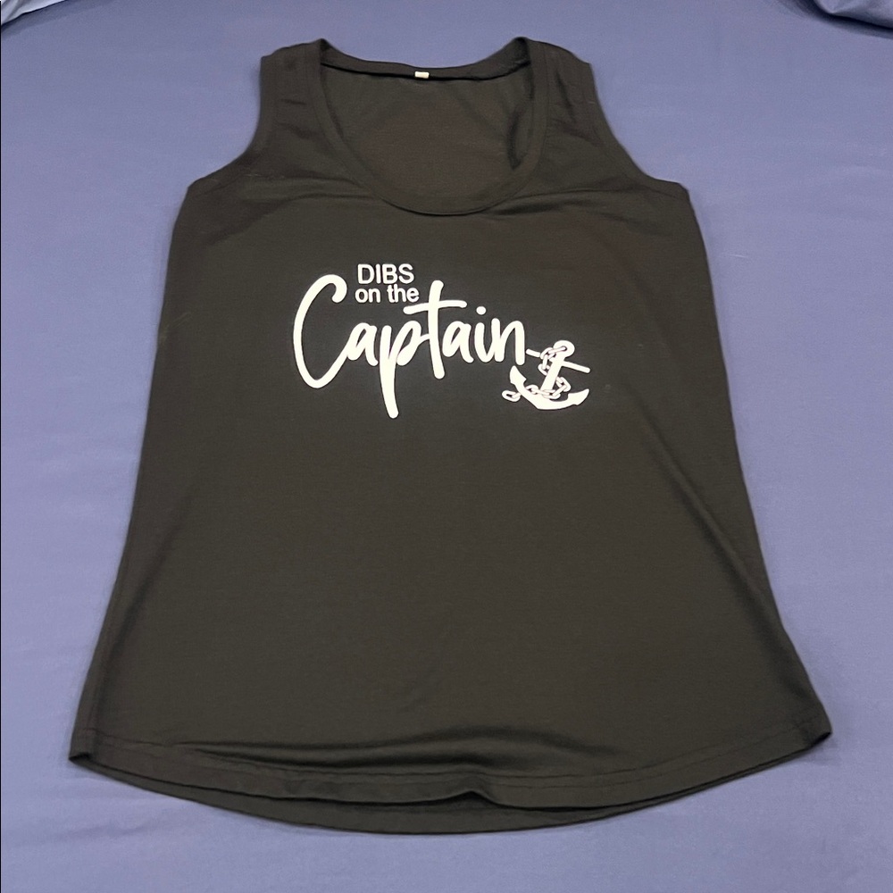Source Unknown Black Tank Top with Nautical Graphic